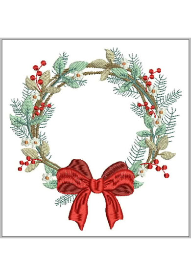 Chr049 - Bow Christmas Wreath